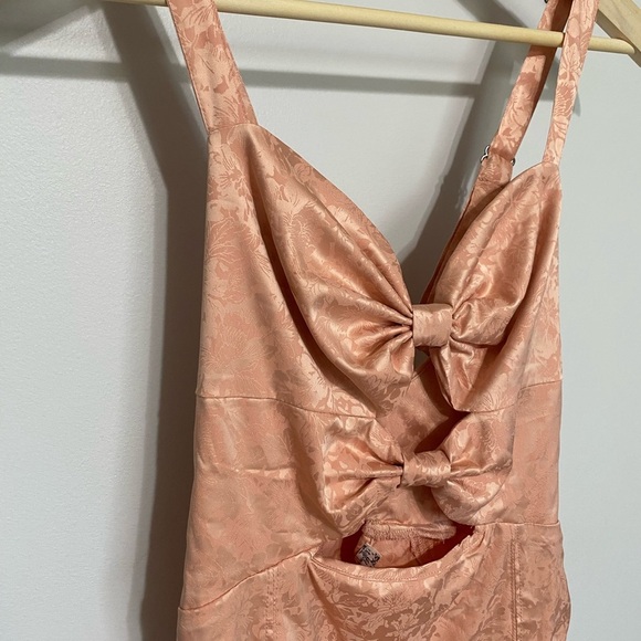 Free People Pink and Orange Bodysuit with Sweetheart Neckline - Picture 3 of 3